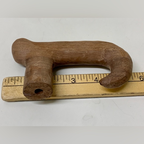 Vintage Hand Carved Wooden Cane Walking Stick Umbrella Handle - Picture 3 of 11